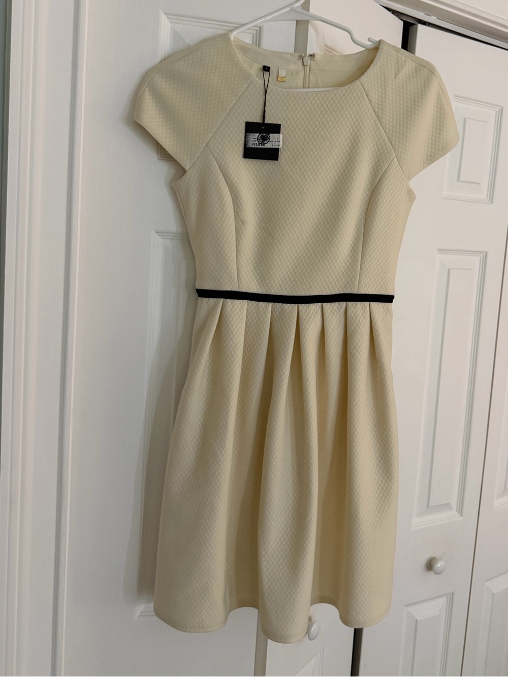 4 Collective Diamond Knit Pleated Fit and Flare Dress